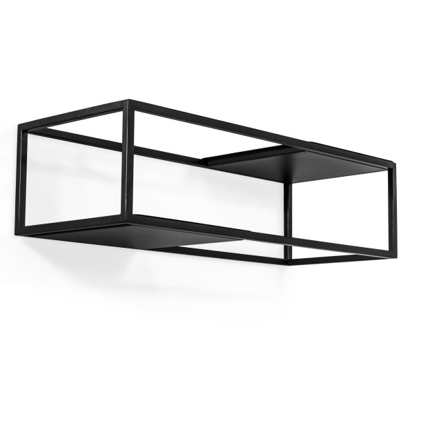 Stratos - Hattehylde i sort metal, bredde 78 cm.