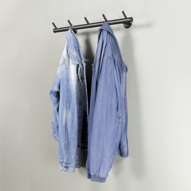 Brooks - Knagerkke med fem knager i sort metal